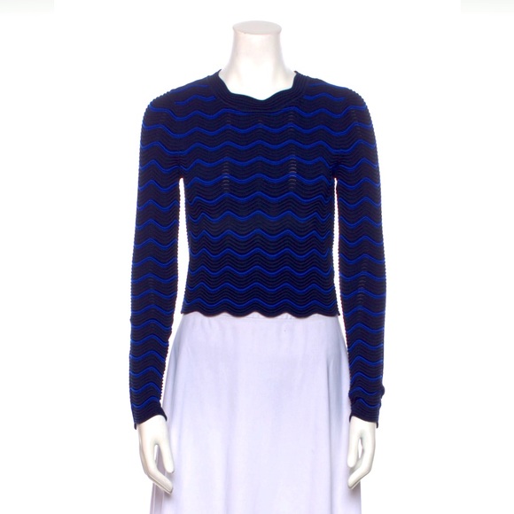 Milly long sleeve blue crop sweater - size Petite Small - Picture 1 of 4